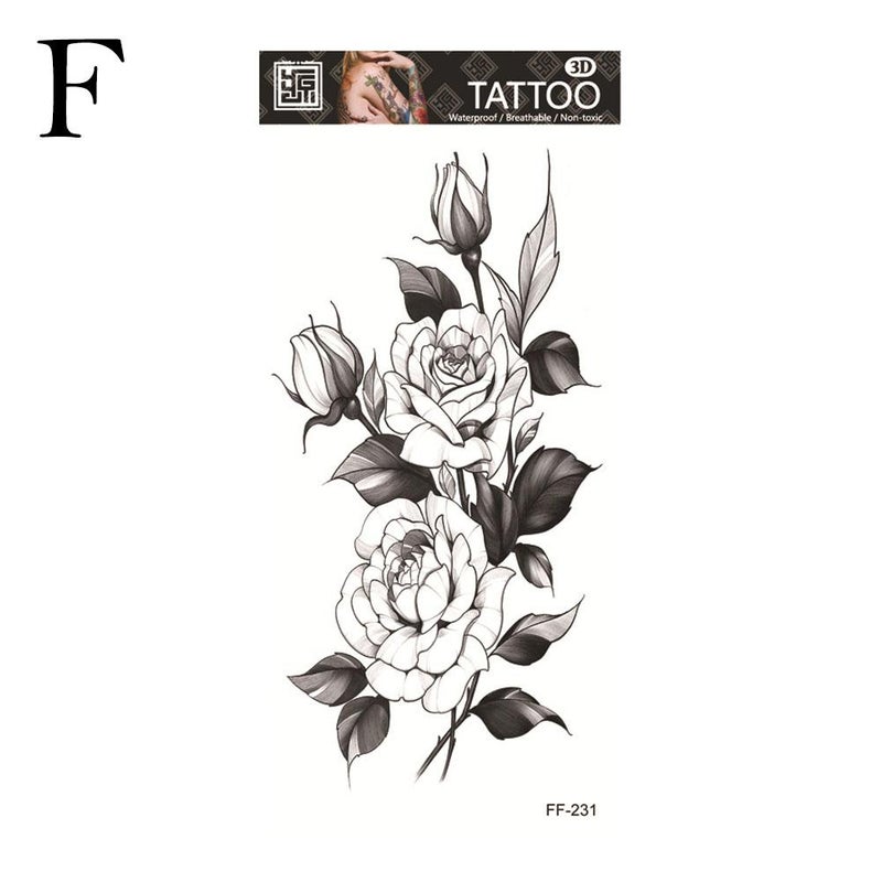 Waterproof temporary tattoo stickers with wolf head motifs and Arabic script.